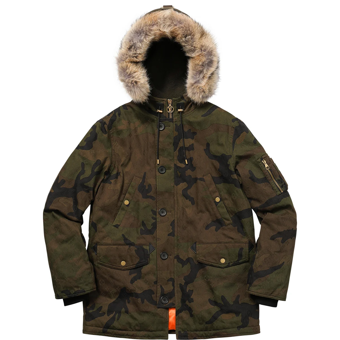 Louis Vuitton/Supreme Jacquard Denim N-3B Parka view 4